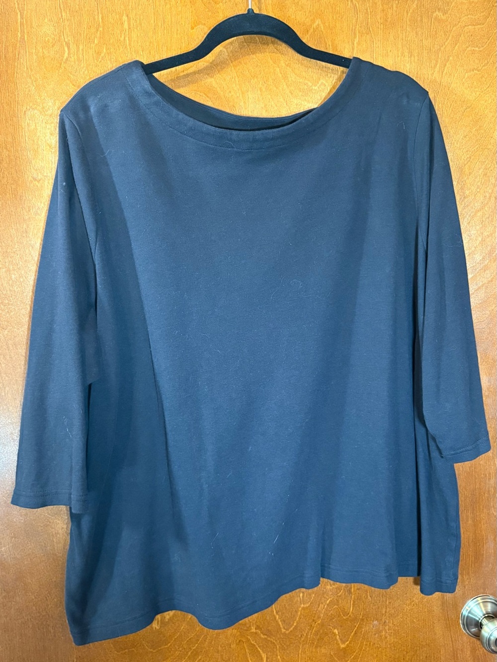 croft & barrow Black Boatneck Long Sleeve Tee